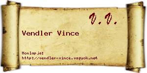 Vendler Vince névjegykártya